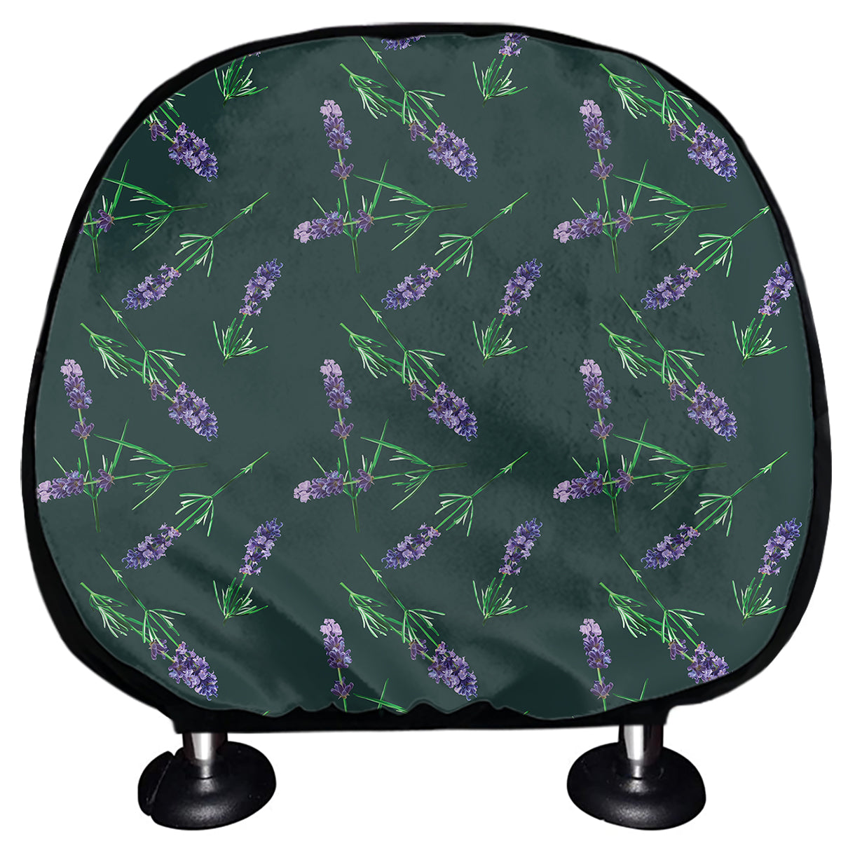 Purple Lavender Pattern Print Car Headrest Covers