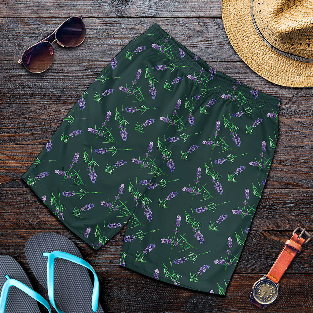Purple Lavender Pattern Print Men's Shorts