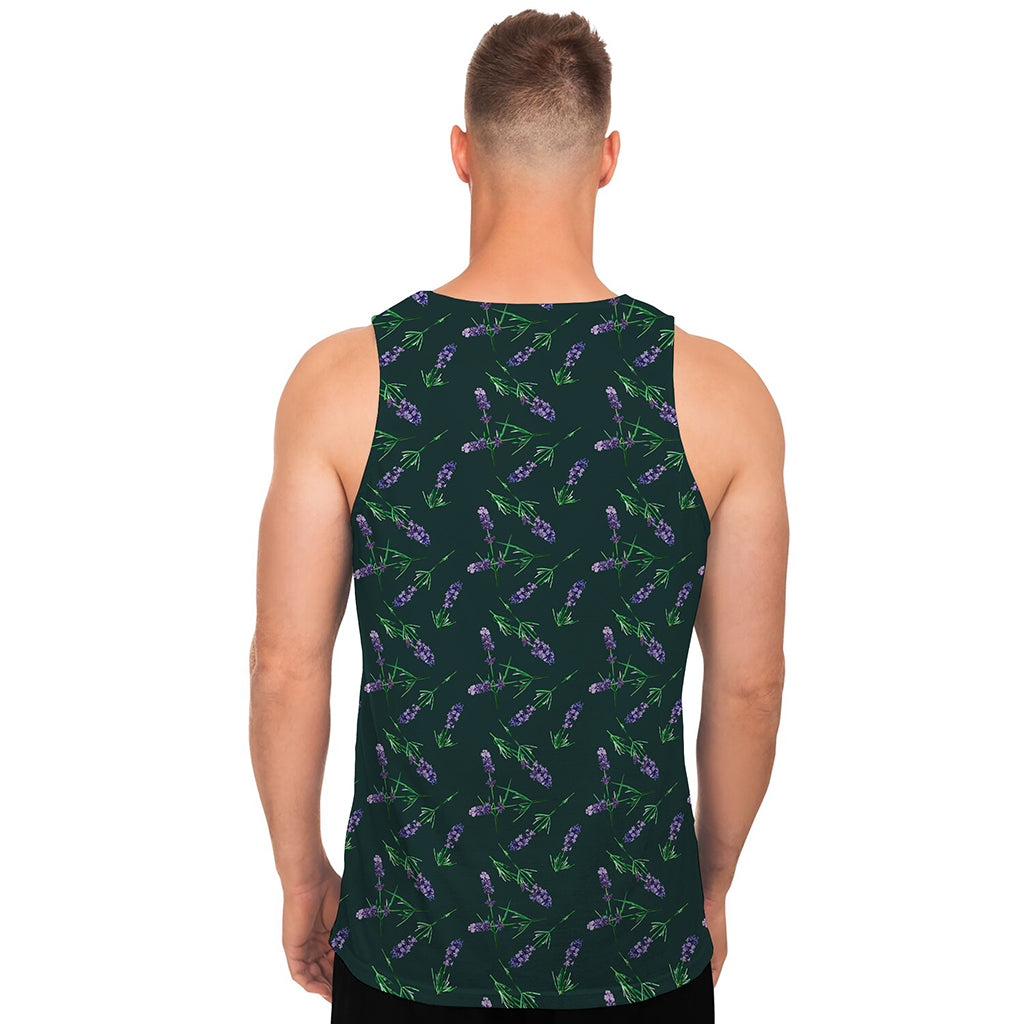 Purple Lavender Pattern Print Men's Tank Top