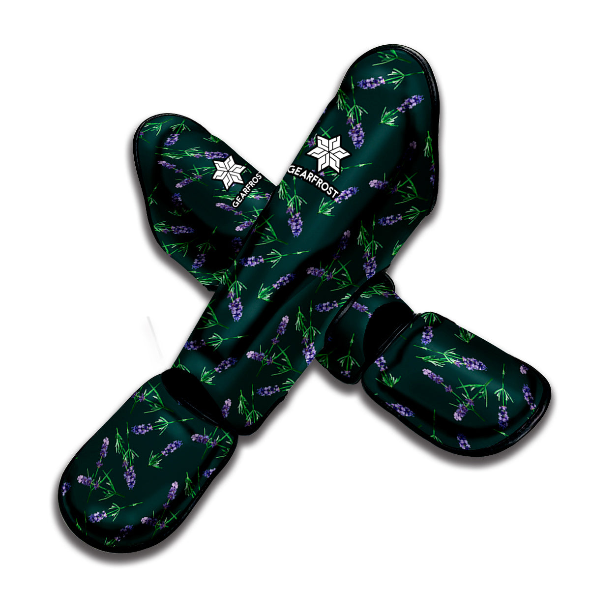 Purple Lavender Pattern Print Muay Thai Shin Guard
