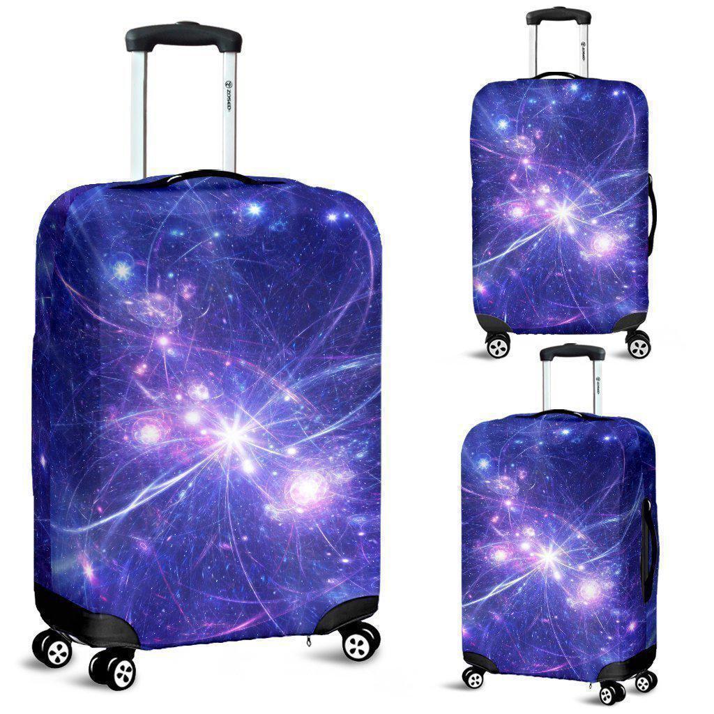 Purple Light Circle Galaxy Space Print Luggage Cover GearFrost