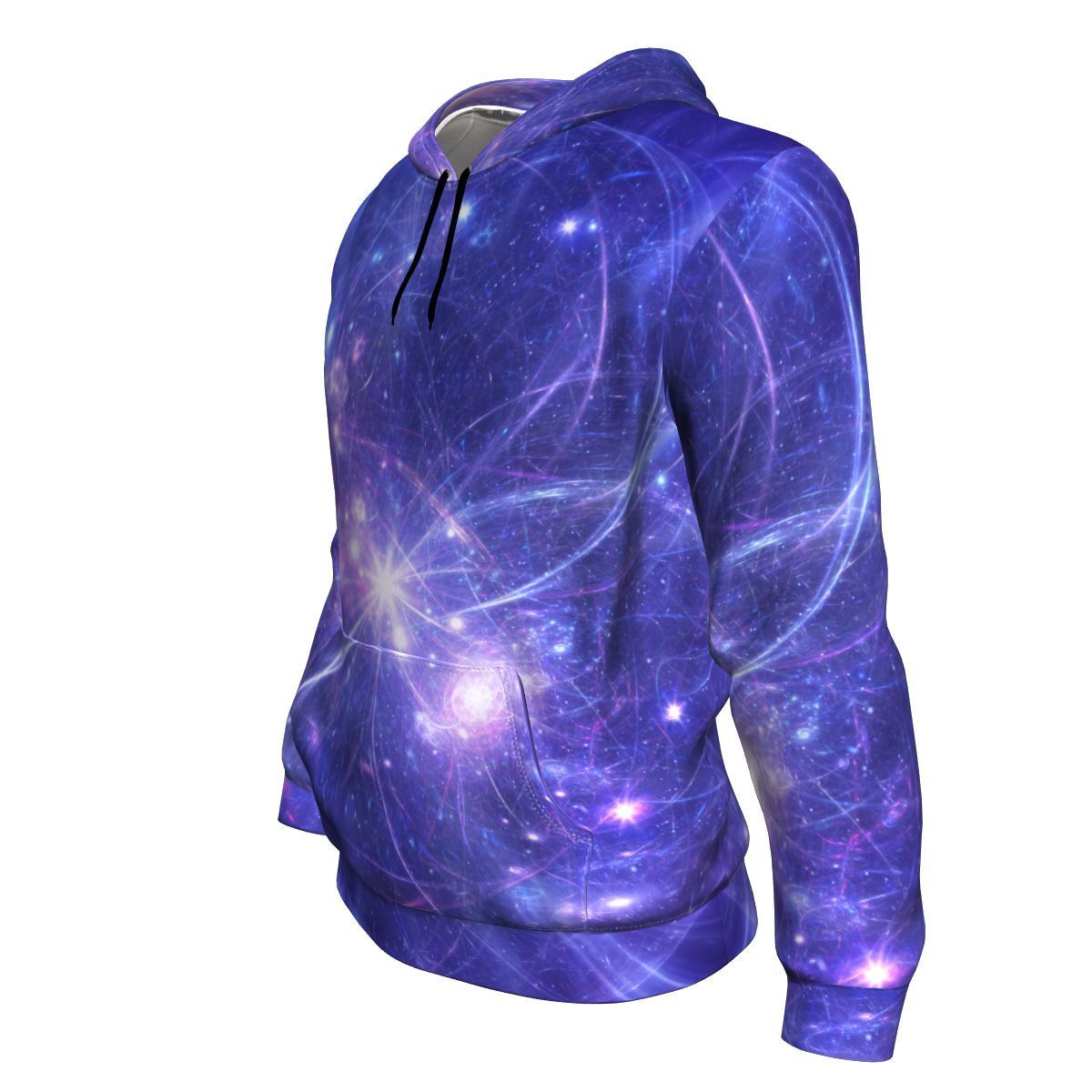 Purple Light Circle Galaxy Space Print Unisex Pullover Hoodie GearFrost