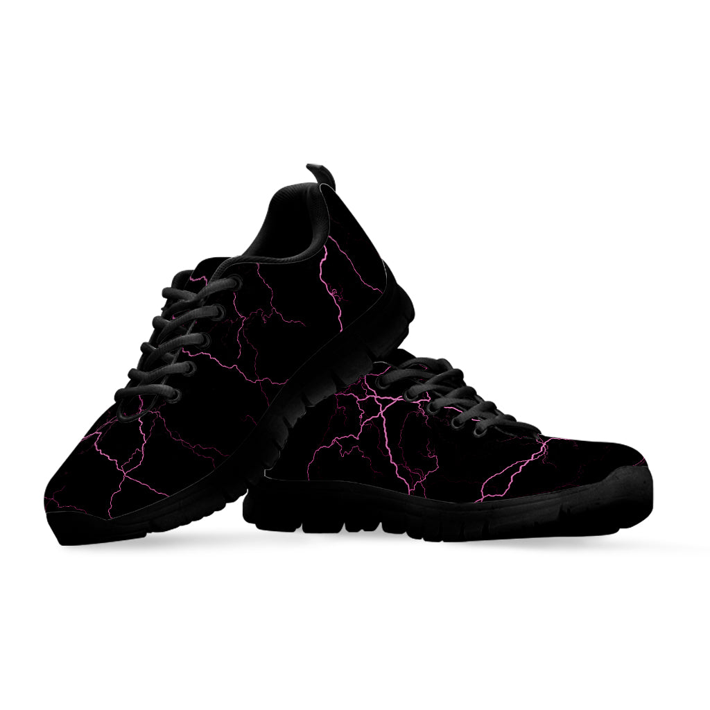 Purple Lightning Print Black Sneakers