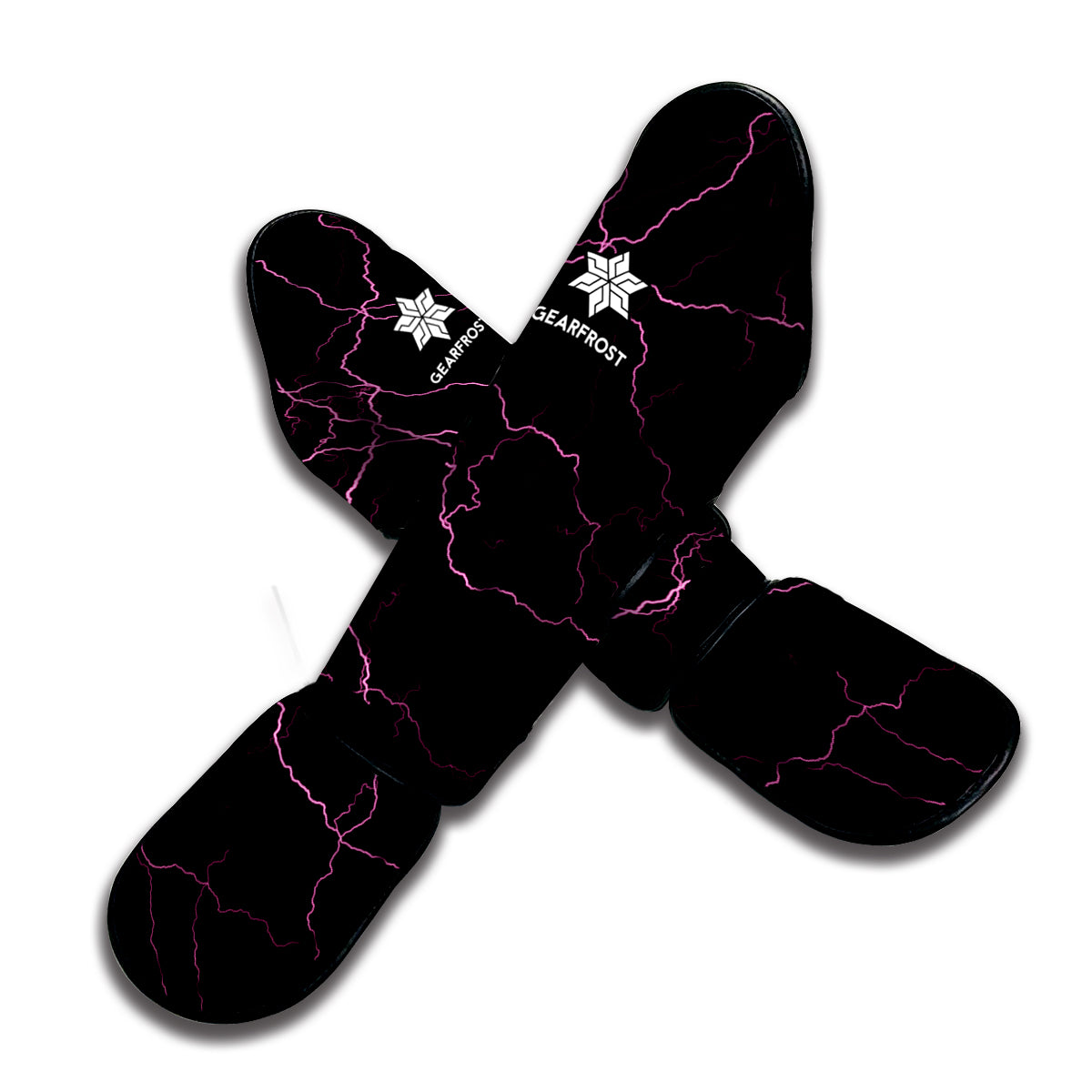 Purple Lightning Print Muay Thai Shin Guard