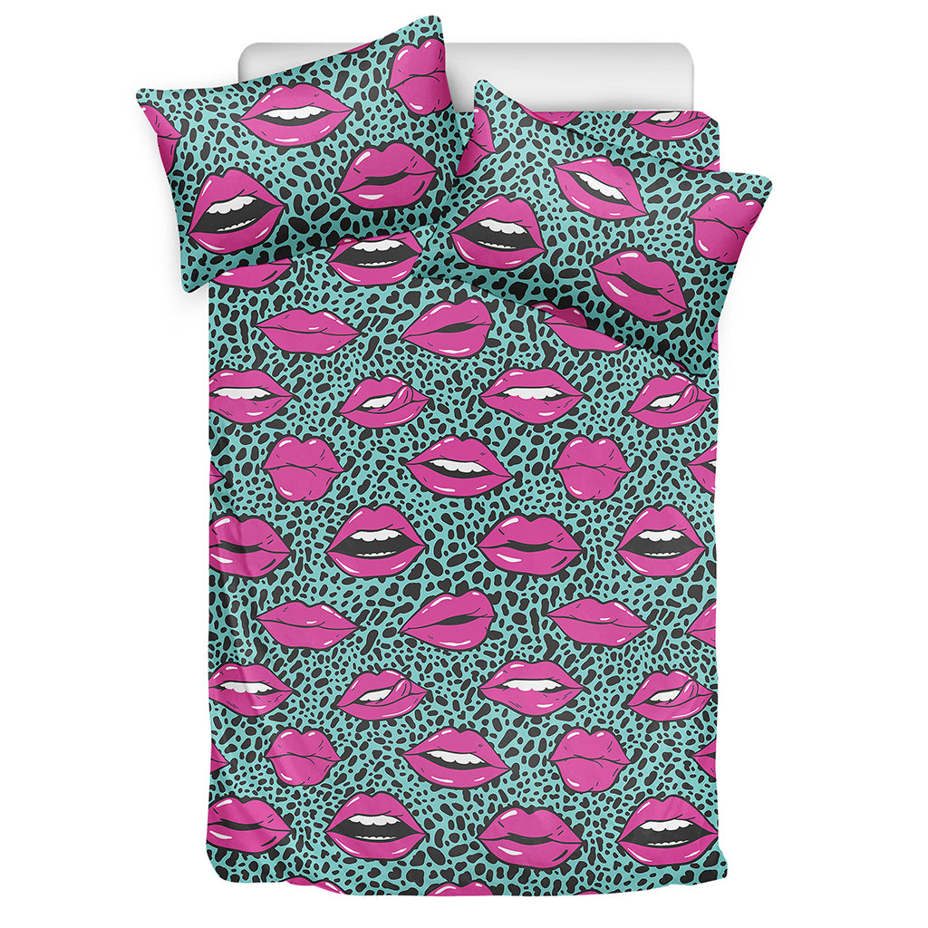 Purple Lips Pattern Print Duvet Cover Bedding Set