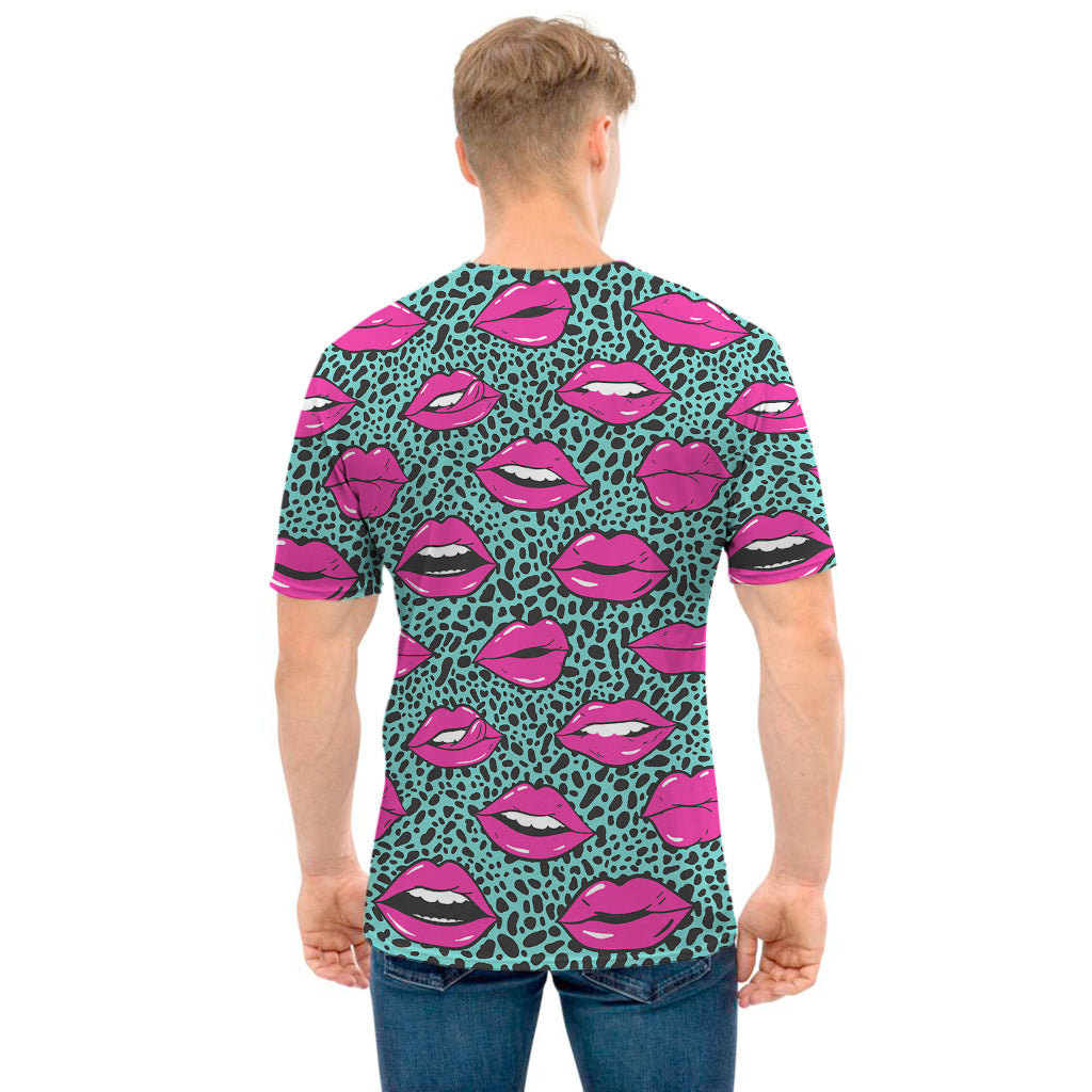 Purple Lips Pattern Print Men's T-Shirt
