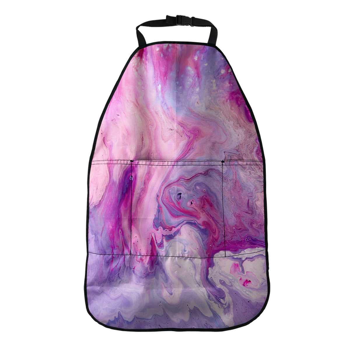 Purple Liquid Marble Print Car Seat Organizers
