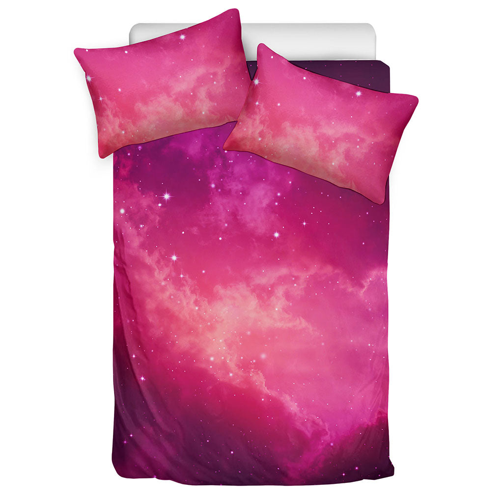 Purple Nebula Cloud Galaxy Space Print Duvet Cover Bedding Set
