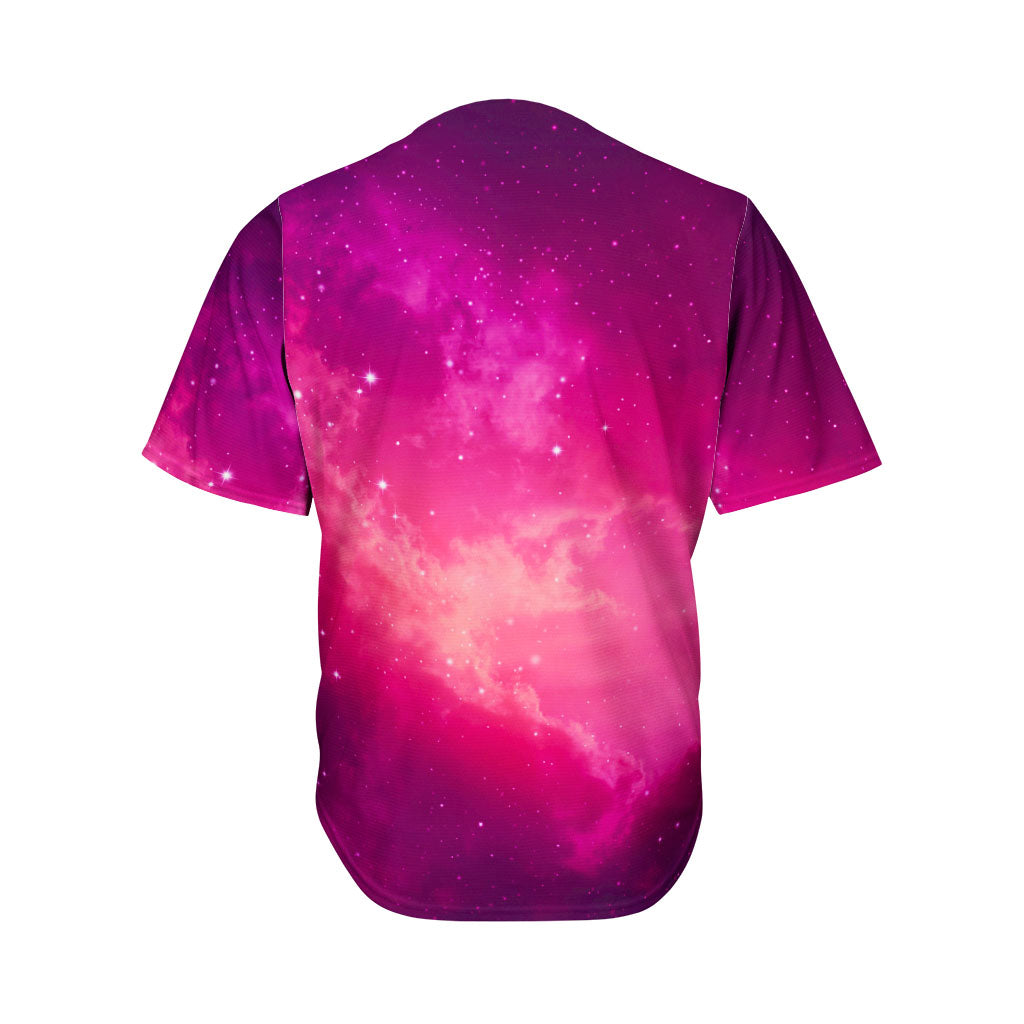Purple Nebula Cloud Galaxy Space Print Men's Baseball Jersey