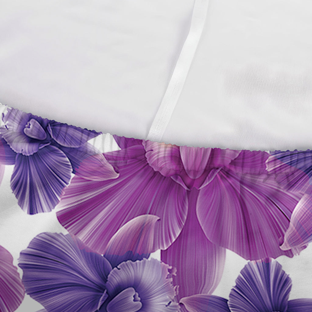 Purple Orchid Flower Pattern Print Sofa Cover