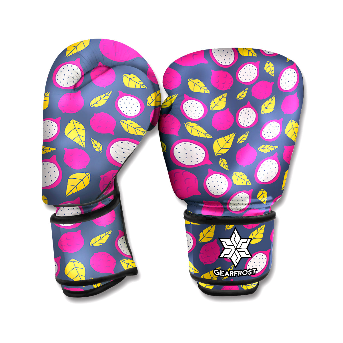 Purple Pitaya Pattern Print Boxing Gloves