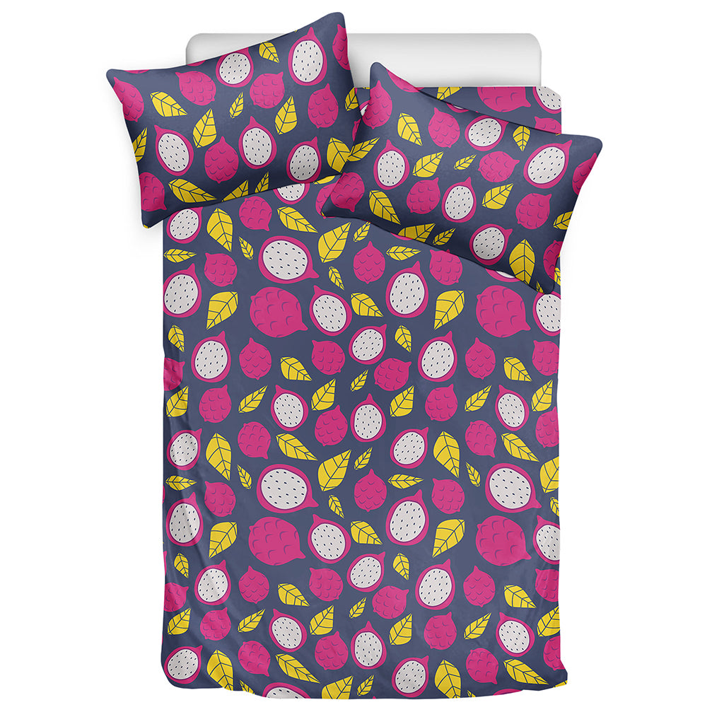 Purple Pitaya Pattern Print Duvet Cover Bedding Set