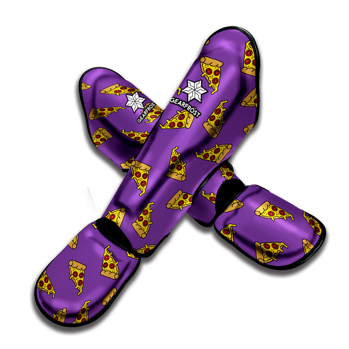 Purple Pizza Pattern Print Muay Thai Shin Guard