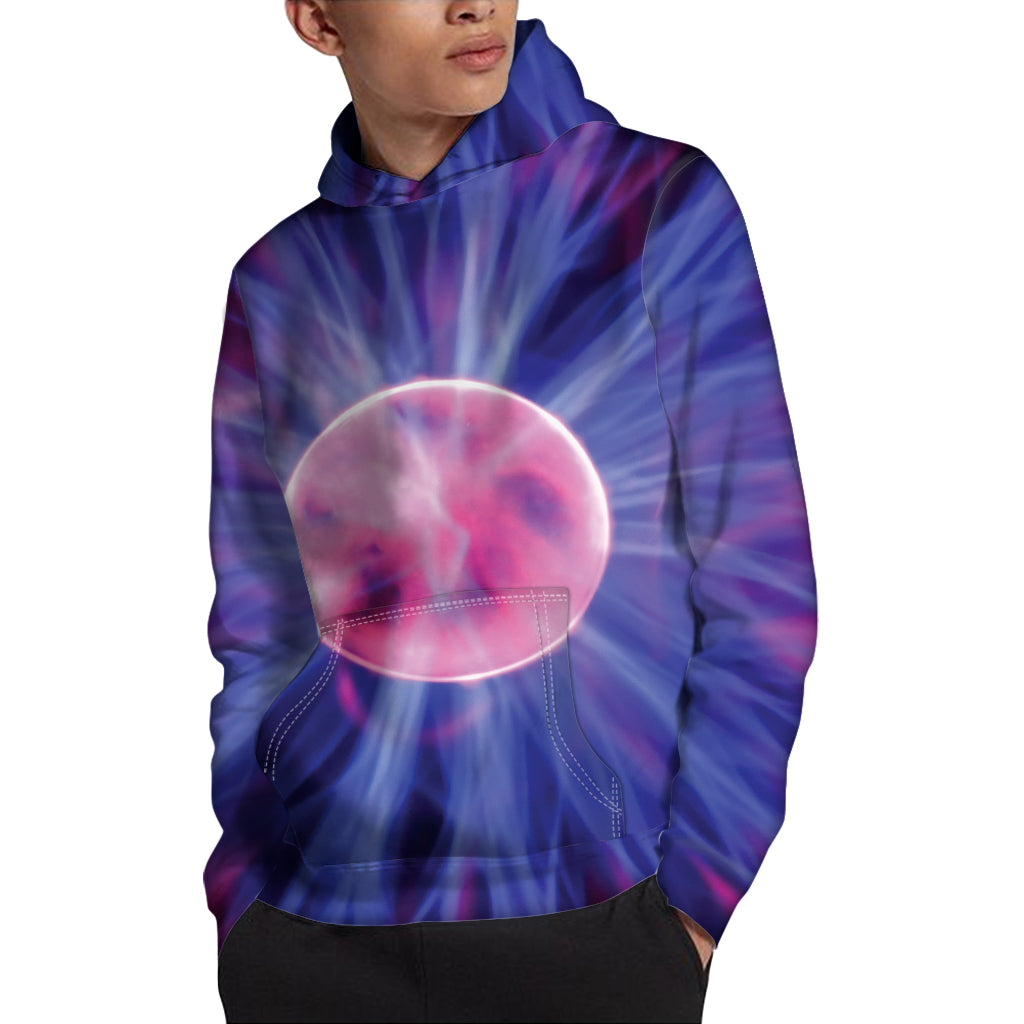 Purple Plasma Ball Print Pullover Hoodie