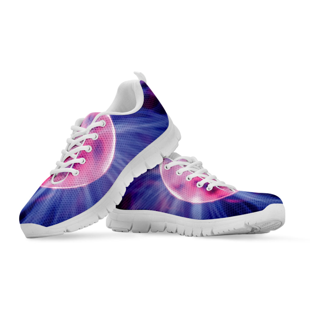 Purple Plasma Ball Print White Sneakers