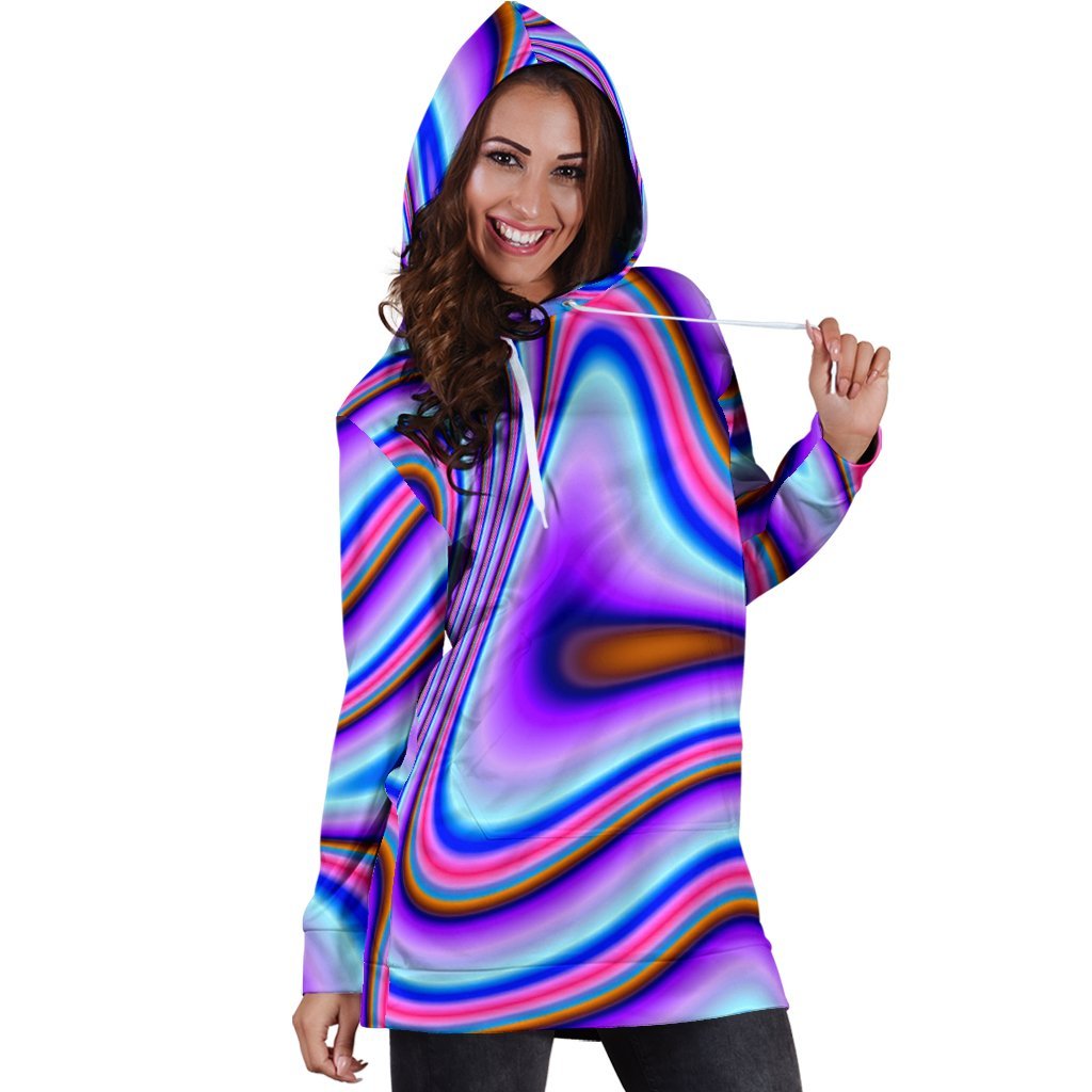 Purple Psychedelic Trippy Print Hoodie Dress GearFrost