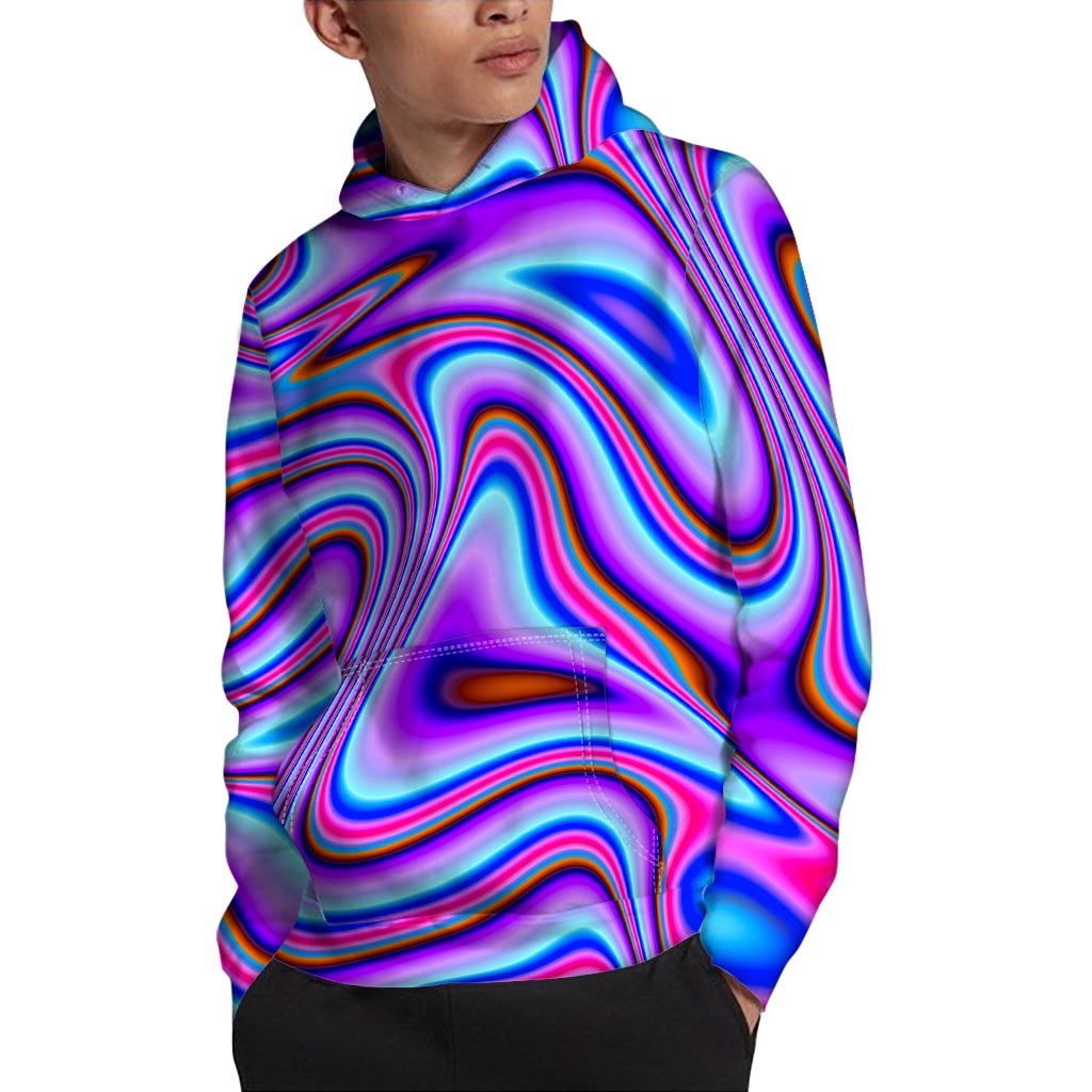 Purple Psychedelic Trippy Print Pullover Hoodie