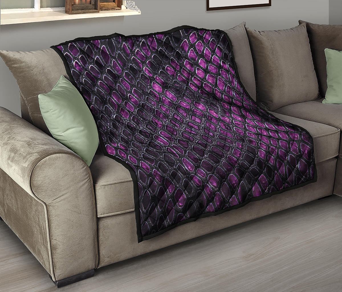 Purple Snakeskin Print Quilt