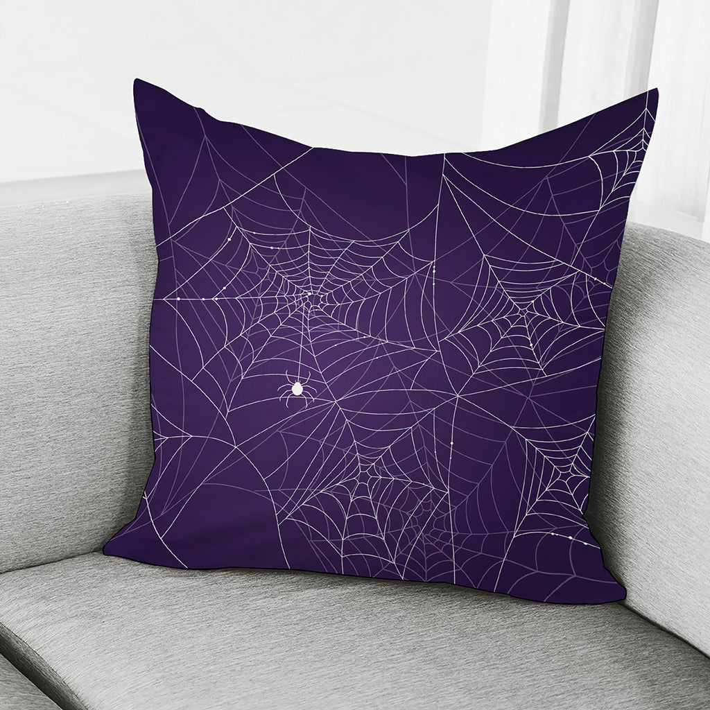 Purple Spider Web Pattern Print Pillow Cover
