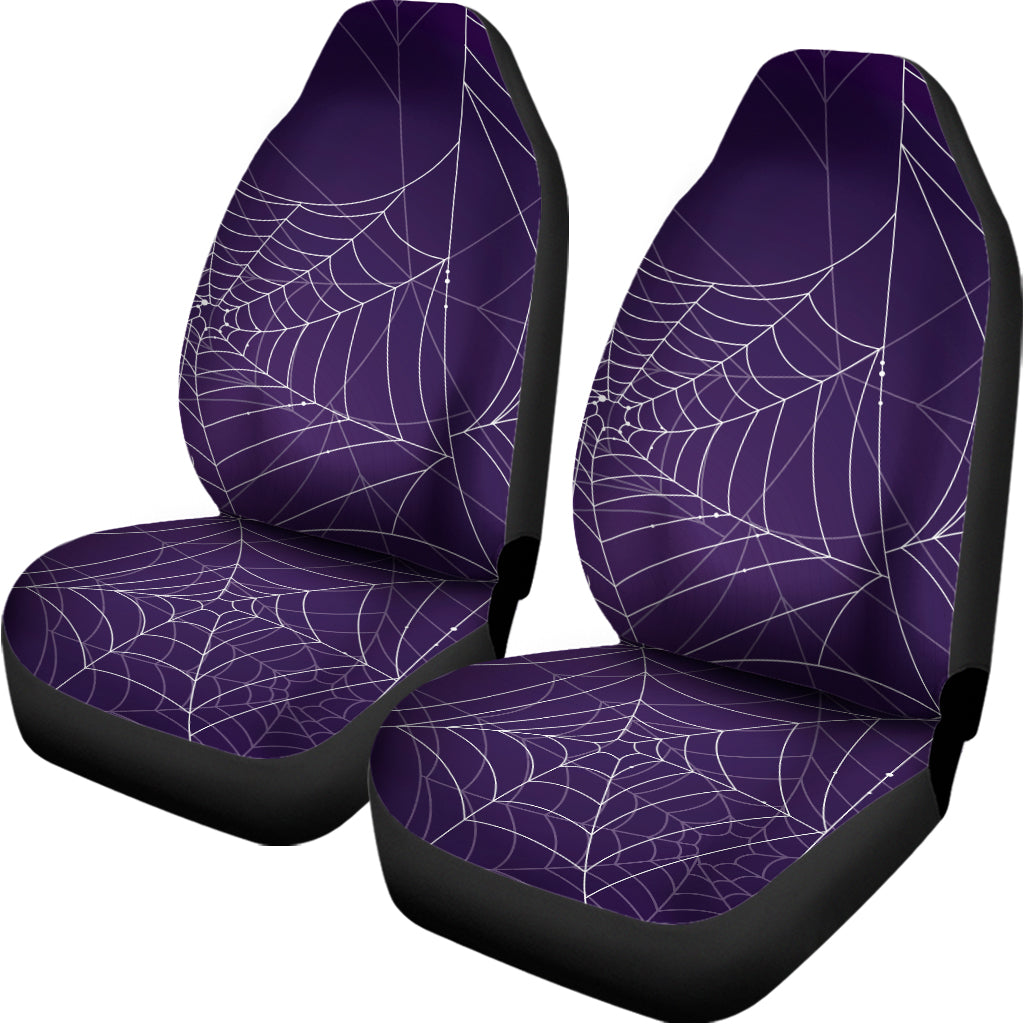 Purple Spider Web Pattern Print Universal Fit Car Seat Covers