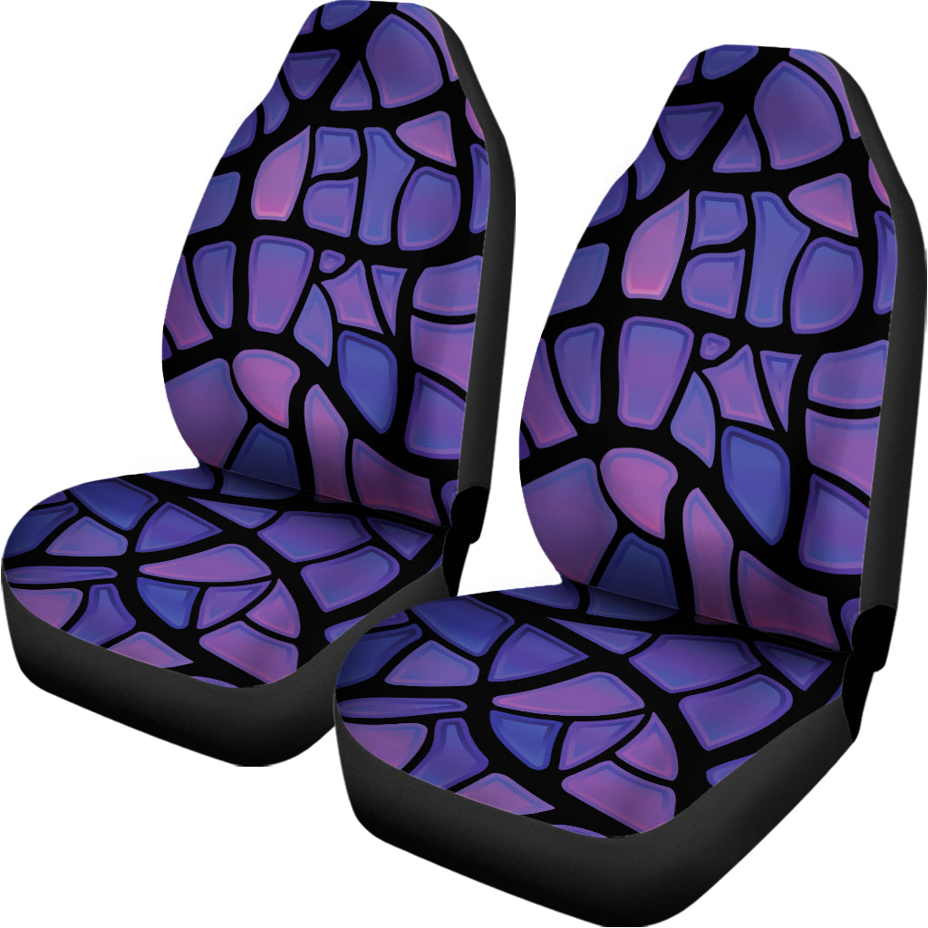 Purple Stained Glass Mosaic Print Universal Fit Car Seat Covers