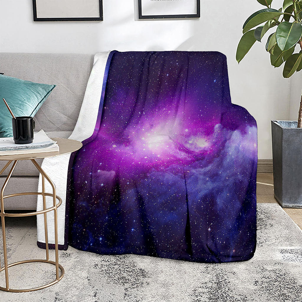 Purple Starfield Galaxy Space Print Blanket