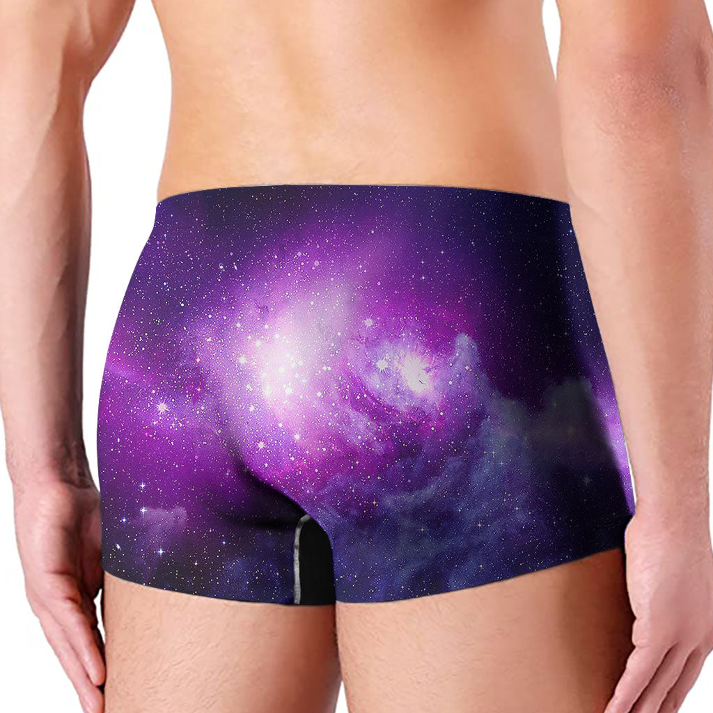 Purple Starfield Galaxy Space Print Men's Boxer Briefs