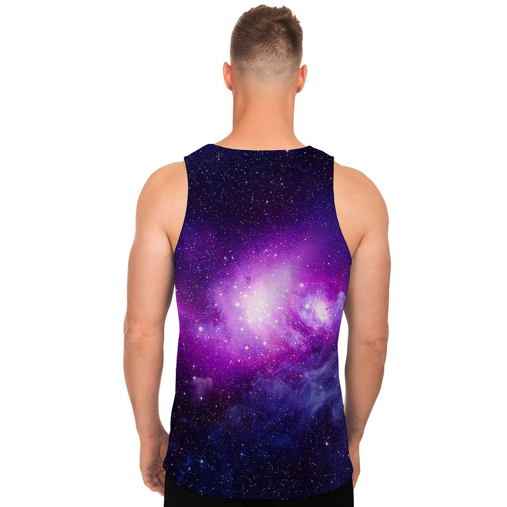 Purple Starfield Galaxy Space Print Men's Tank Top