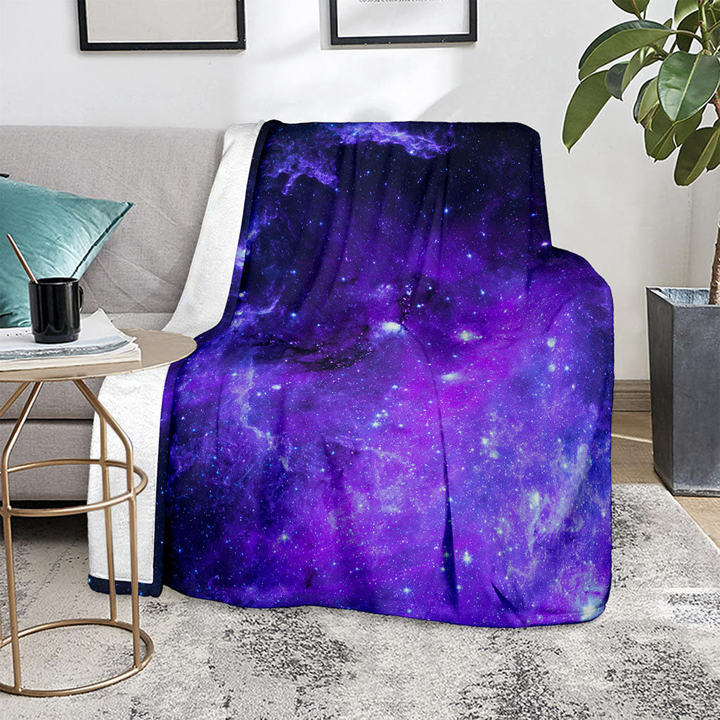 Purple Stars Nebula Galaxy Space Print Blanket