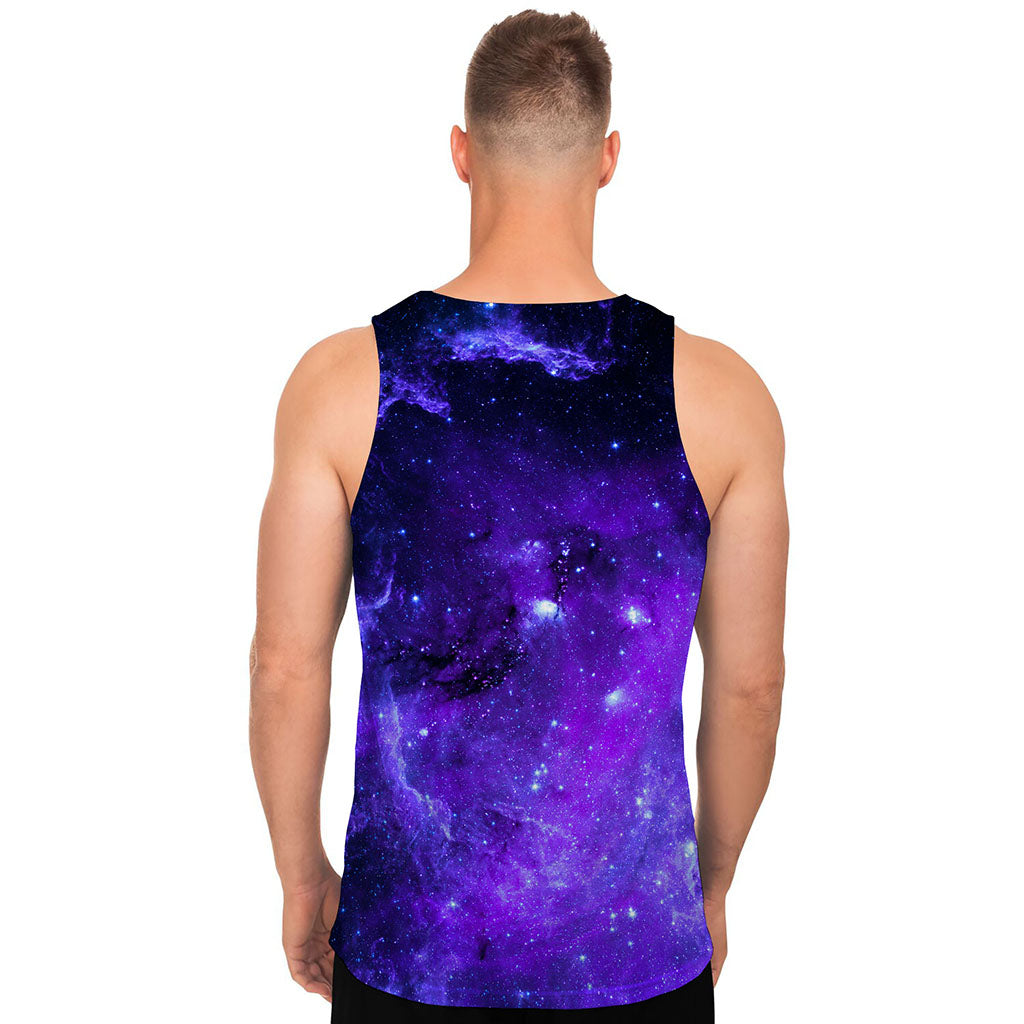 Purple Stars Nebula Galaxy Space Print Men's Tank Top