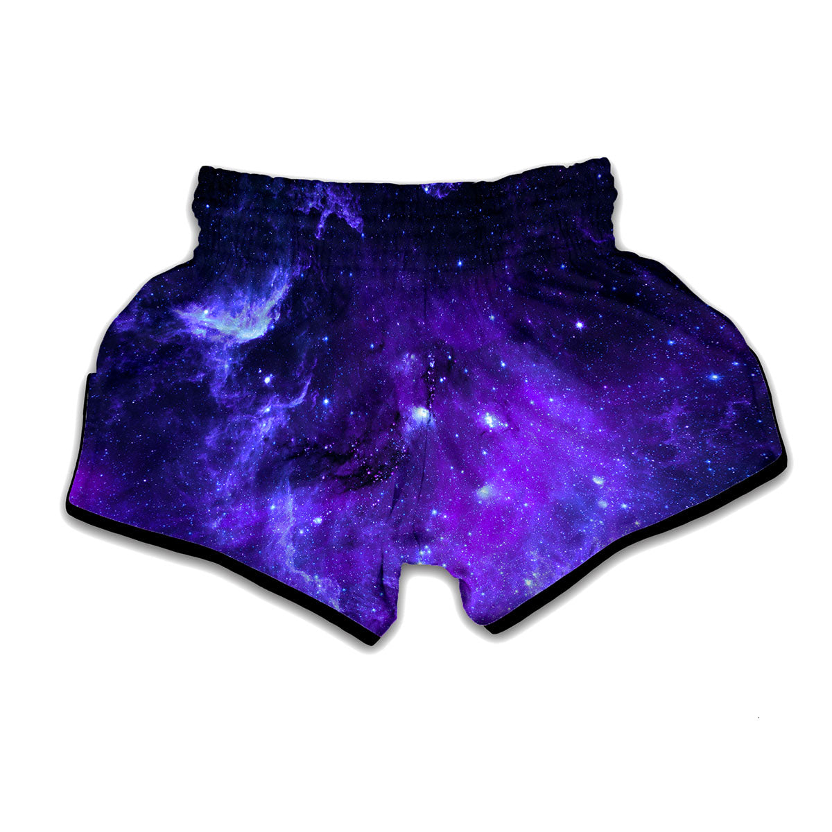 Purple Stars Nebula Galaxy Space Print Muay Thai Boxing Shorts