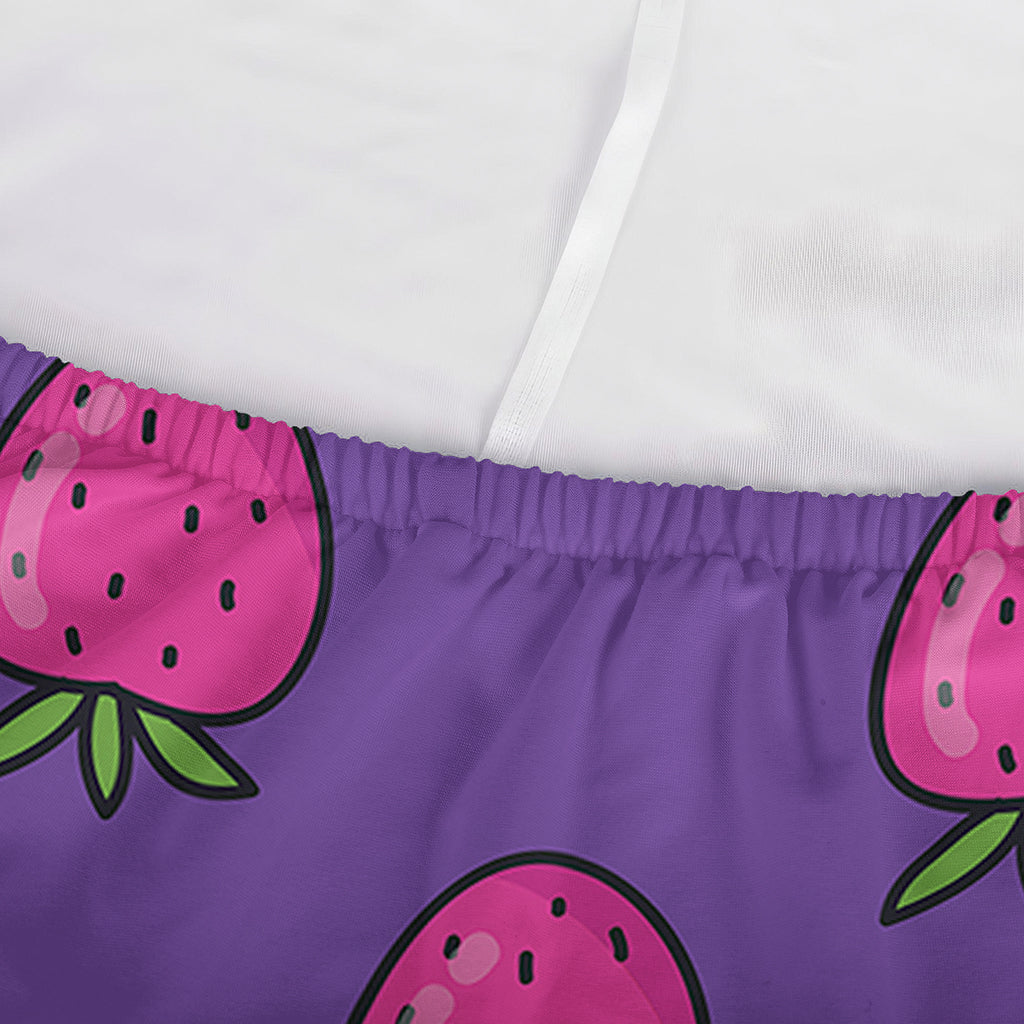 Purple Strawberry Pattern Print Sofa Cover