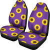 Purple Sunflower Pattern Print Universal Fit Car Seat Covers