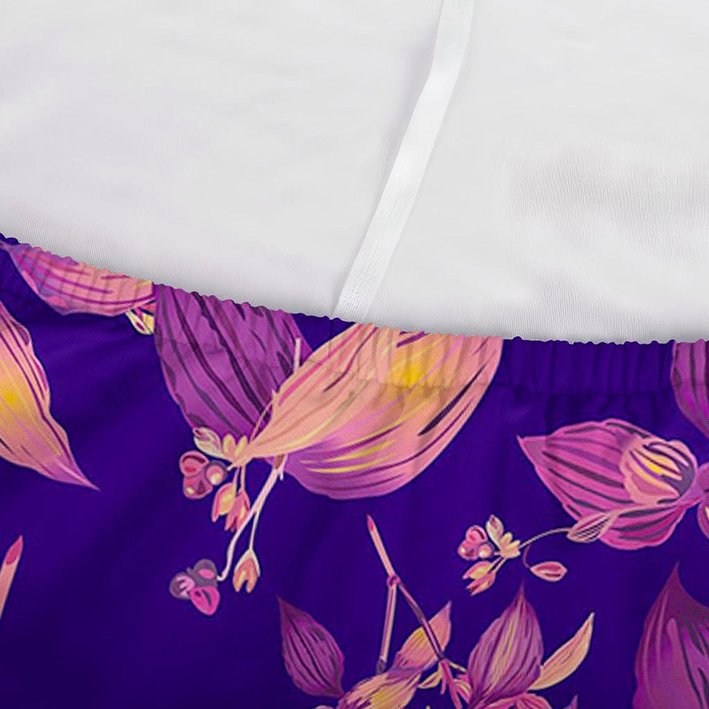 Purple Tropical Hawaiian Pattern Print Sofa Cover