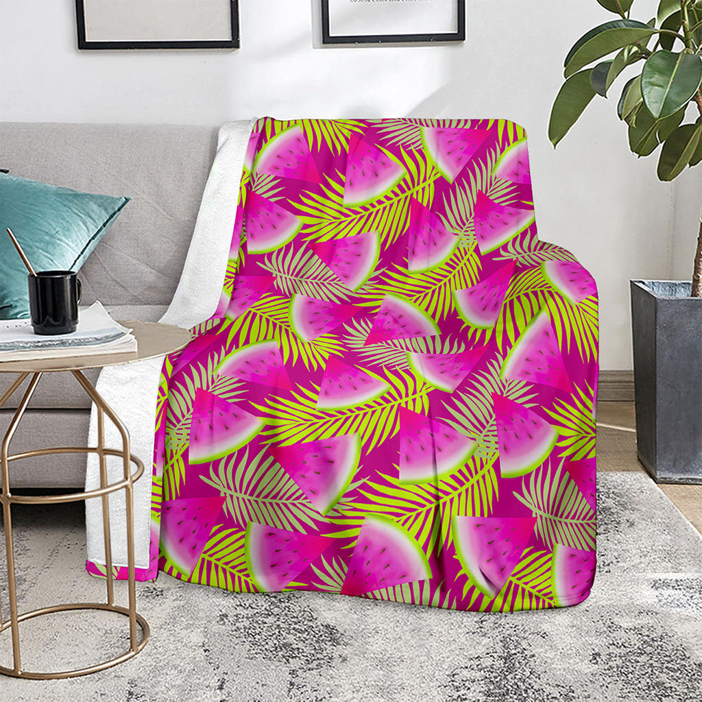 Purple Tropical Watermelon Pattern Print Blanket