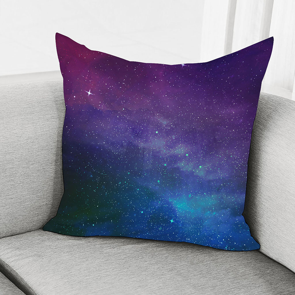 Purple Turquoise Galaxy Space Print Pillow Cover