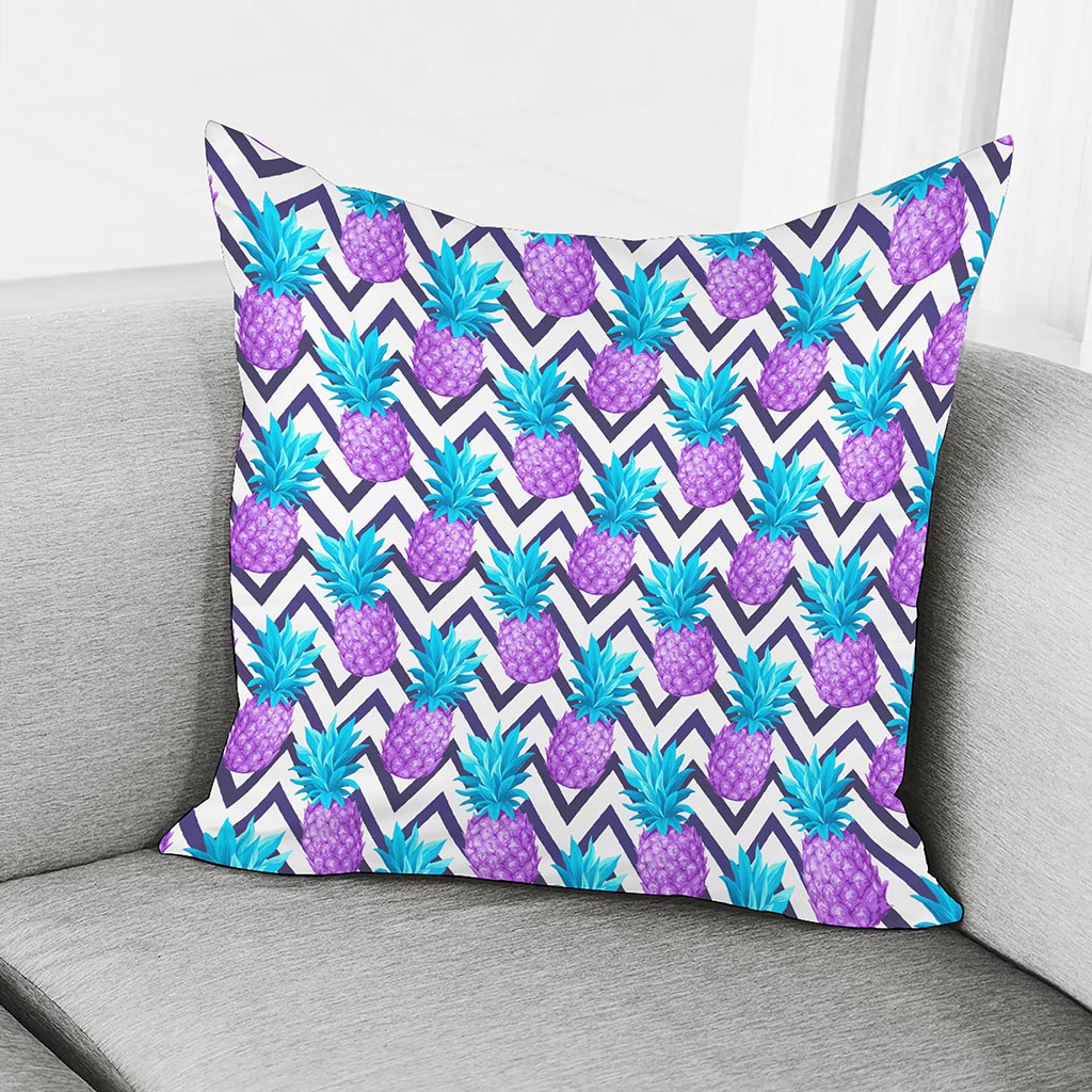 Purple Zig Zag Pineapple Pattern Print Pillow Cover