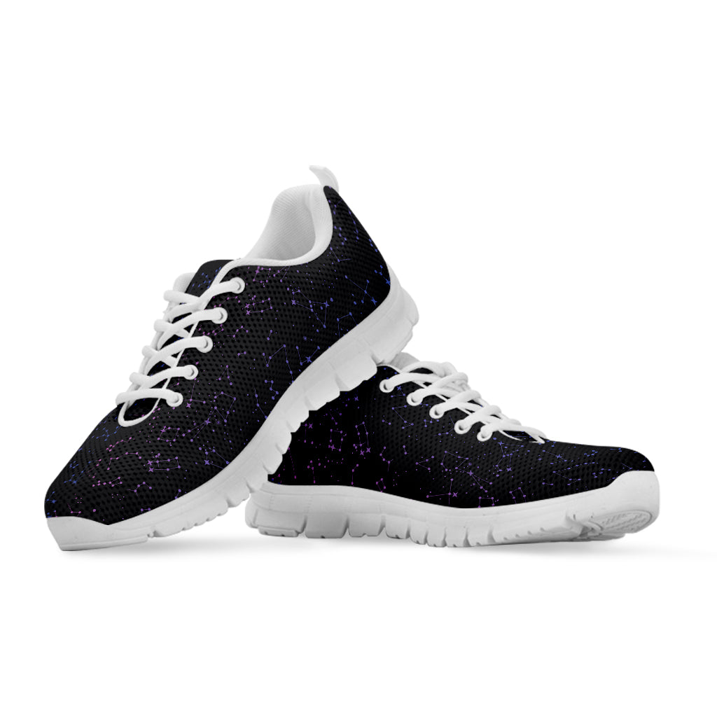 Purple Zodiac Stars Pattern Print White Sneakers