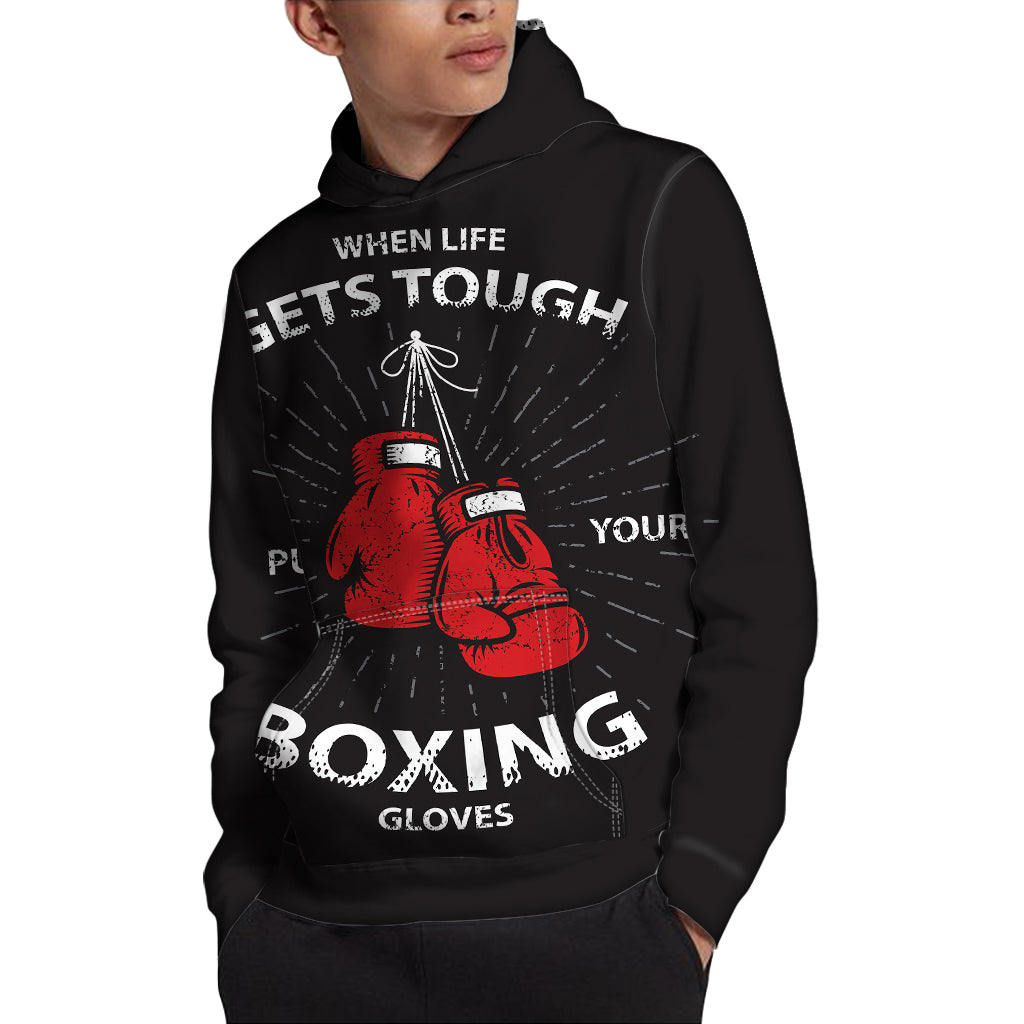 Put On Your Boxing Gloves Print Pullover Hoodie