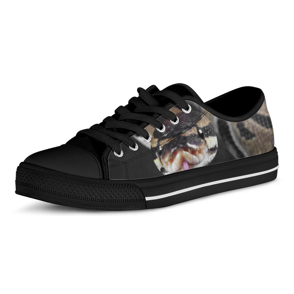 Python Snake Print Black Low Top Shoes