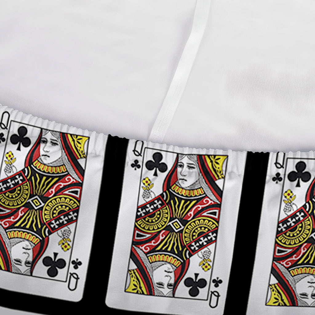 Queen Of Clubs Playing Card Pattern Print Sofa Cover