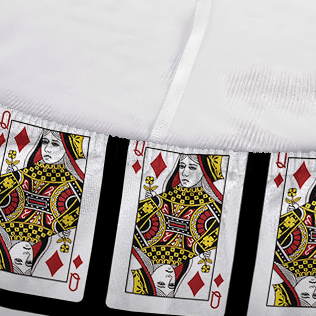 Queen Of Diamonds Playing Card Pattern Print Sofa Cover