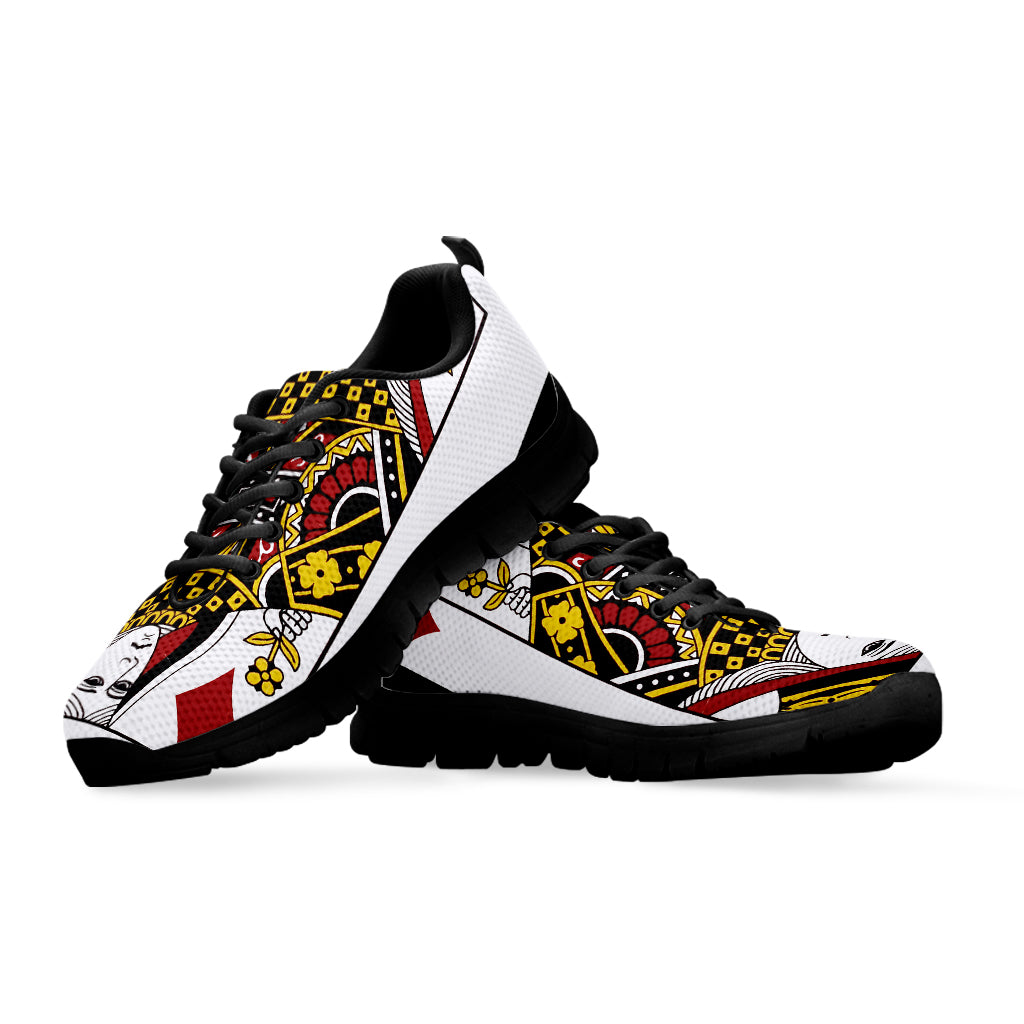 Queen Of Diamonds Playing Card Print Black Sneakers