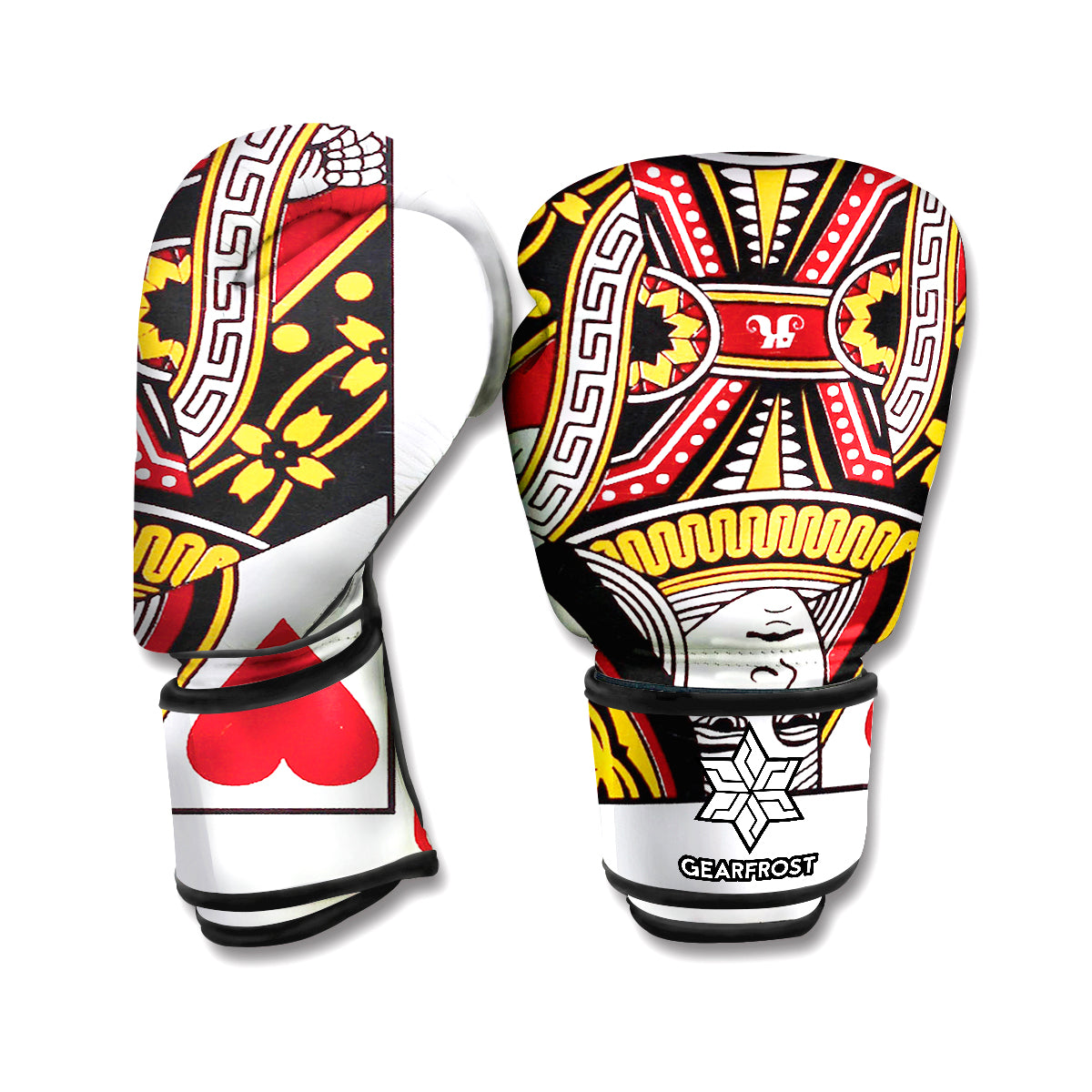 Queen Of Hearts Playing Card Print Boxing Gloves