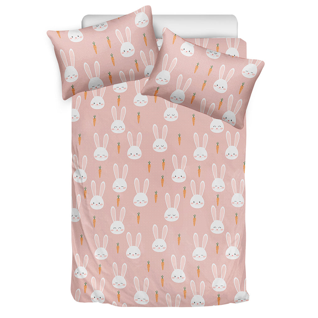 Rabbit And Carrot Pattern Print Duvet Cover Bedding Set
