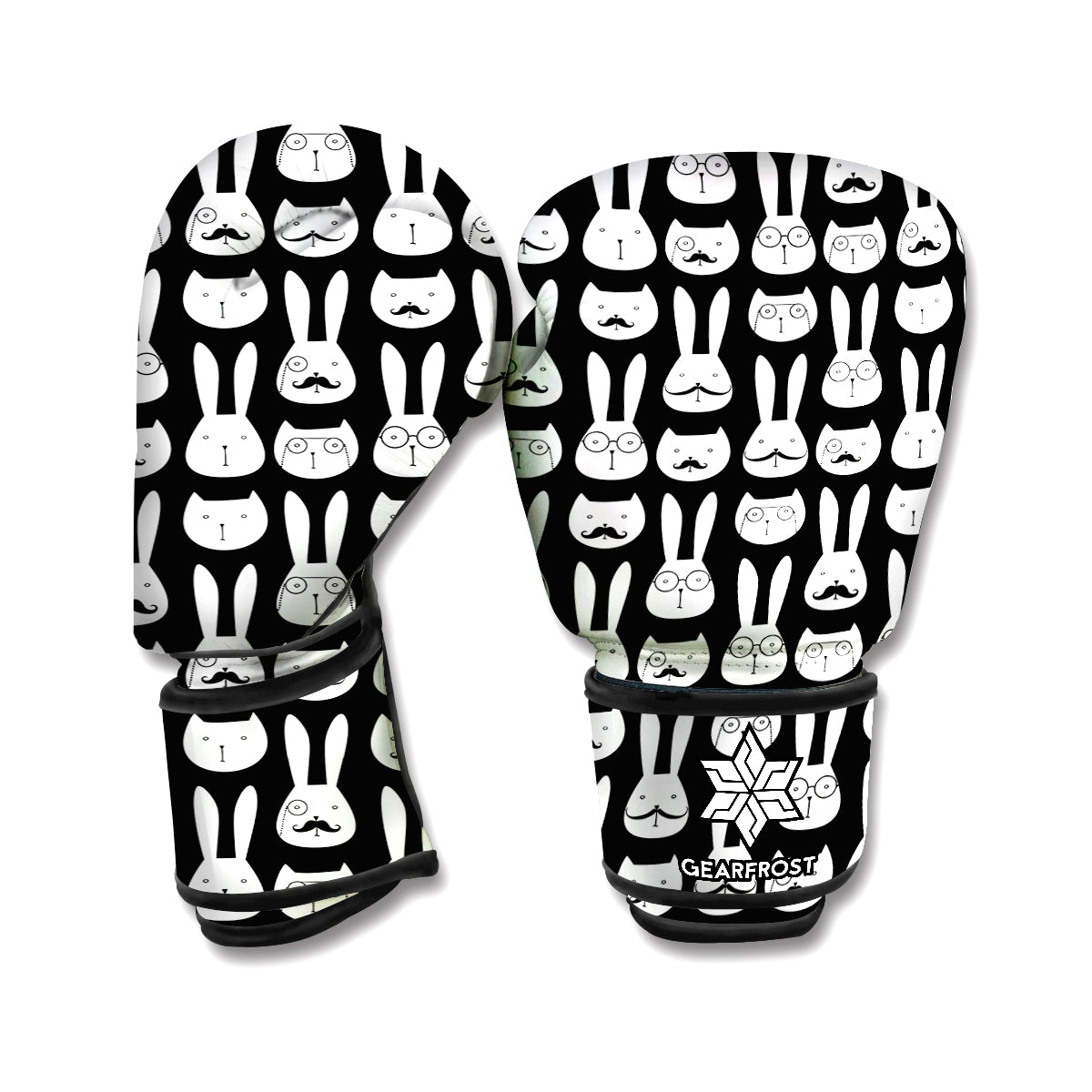 Rabbit And Cat Pattern Print Boxing Gloves