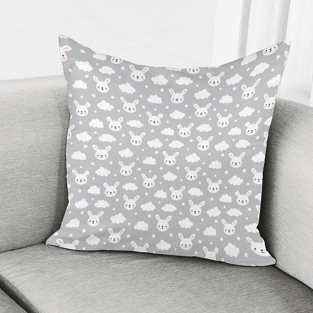 Rabbit And Cloud Pattern Print Pillow Cover