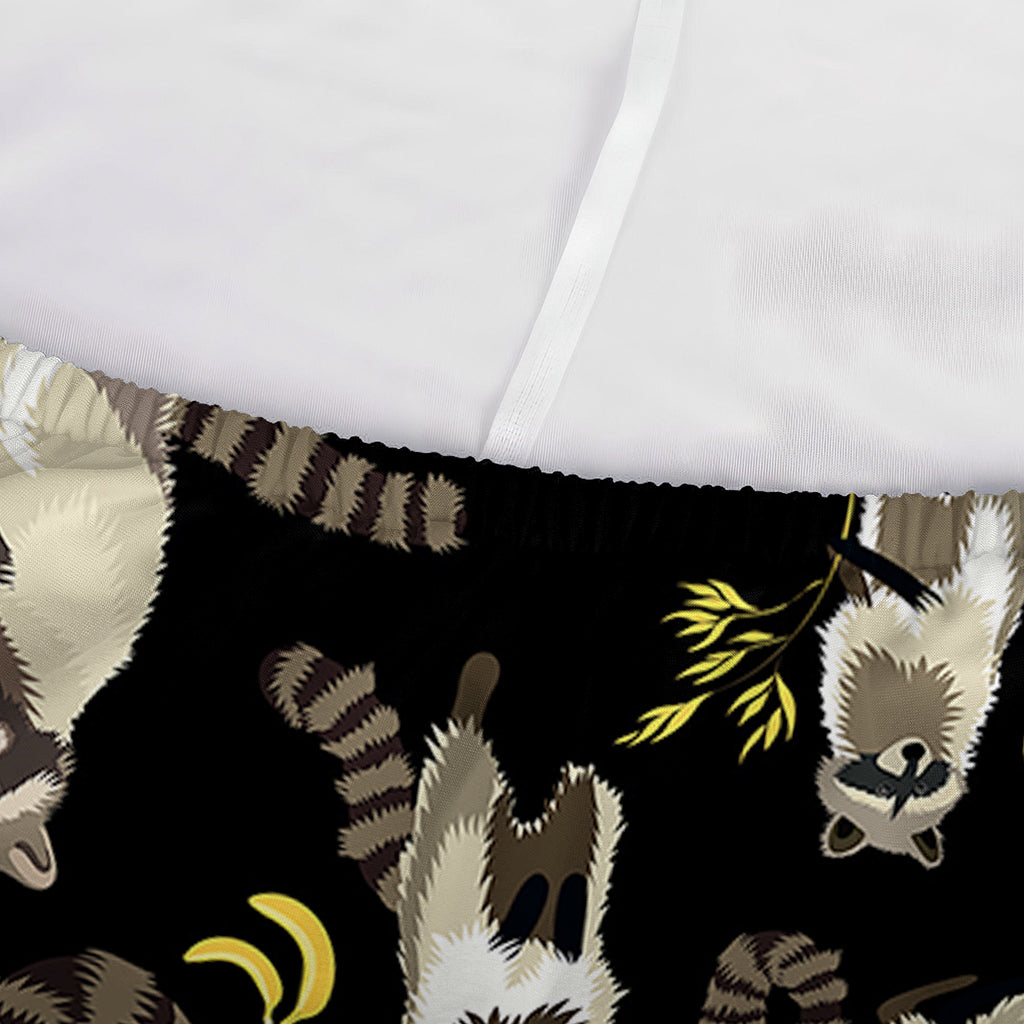 Raccoon And Banana Pattern Print Sofa Cover