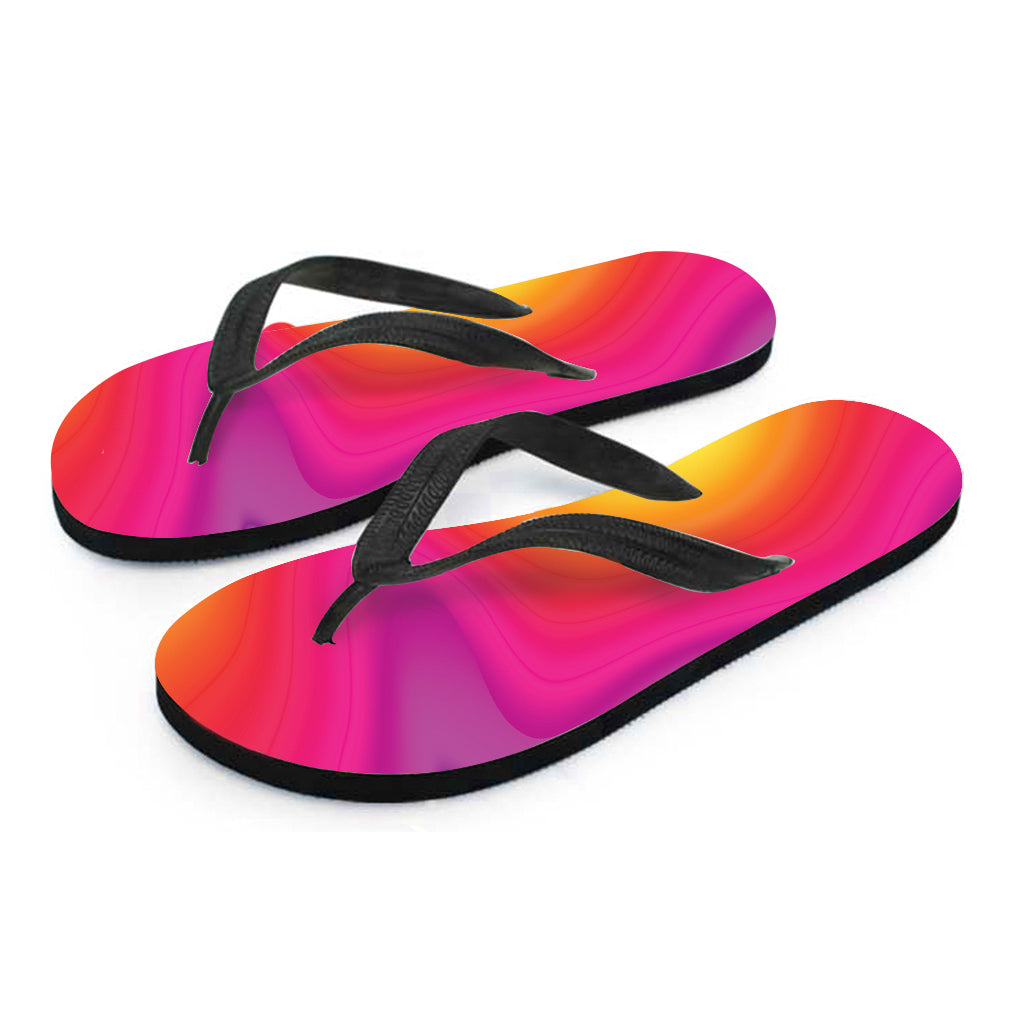 Rainbow Flow Print Flip Flops