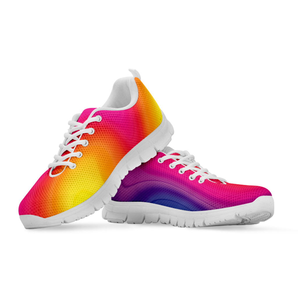 Rainbow Flow Print White Sneakers